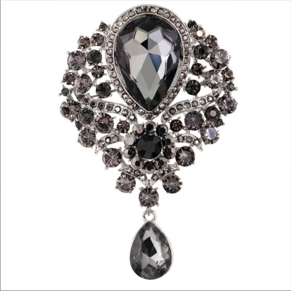 💐🔵Teardrop Dangling Rhinestone Brooch - Picture 3 of 7